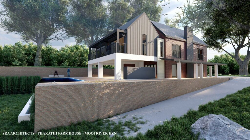 Luxury residential home with pool and beige wall enclosure