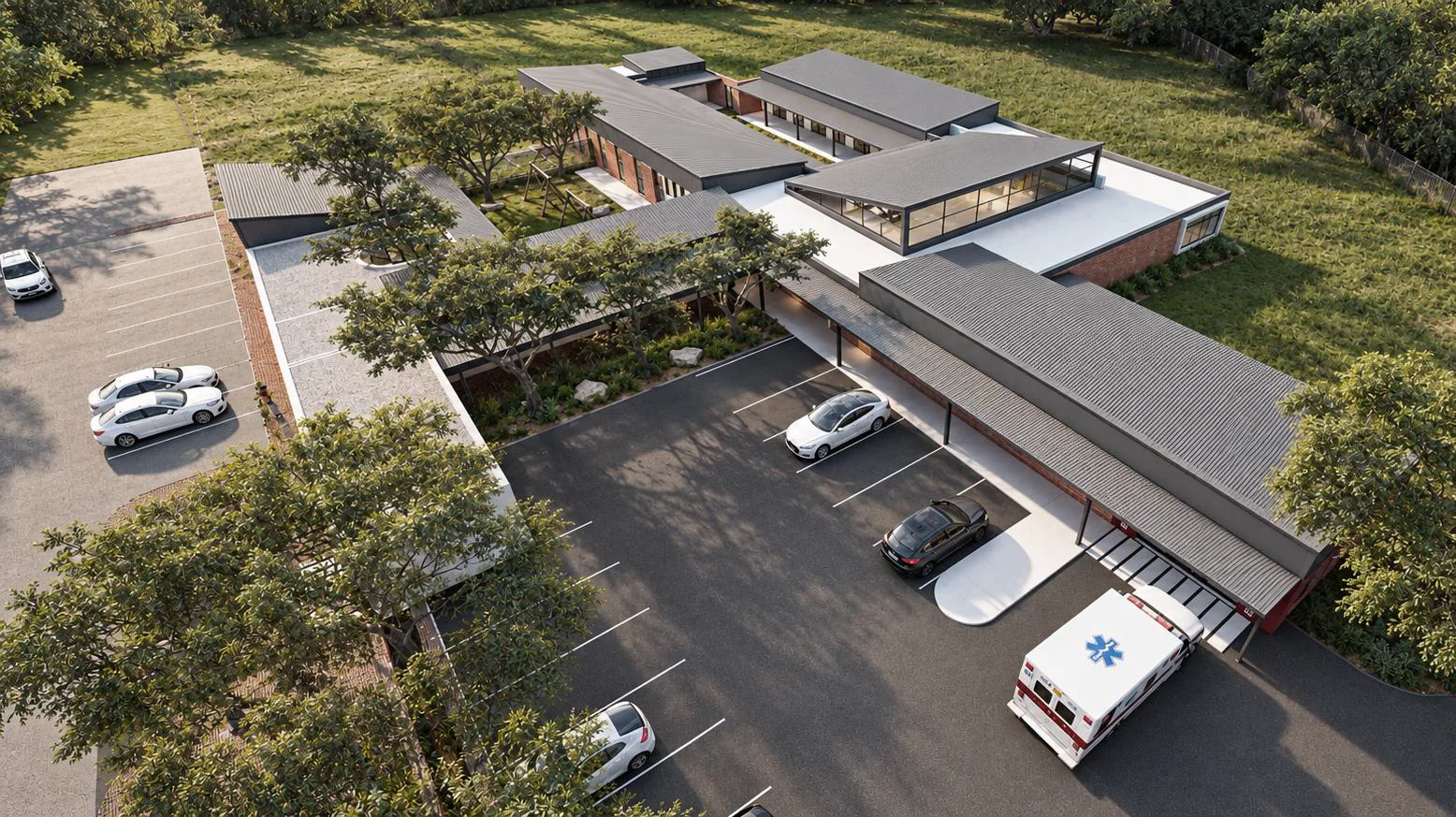 Luganda Clinic Aerial Render